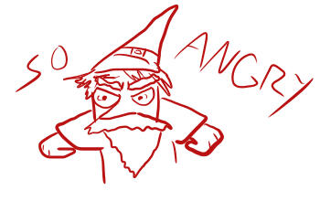 A very angry gnome